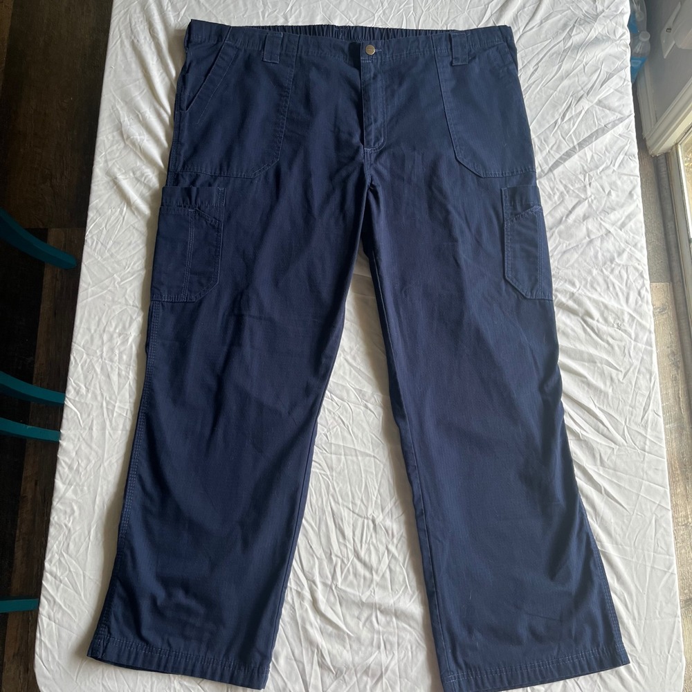 Carhartt Liberty Navy Blue Ripstop Cargo Scrub Pants Womens 2XL C54108 Regular